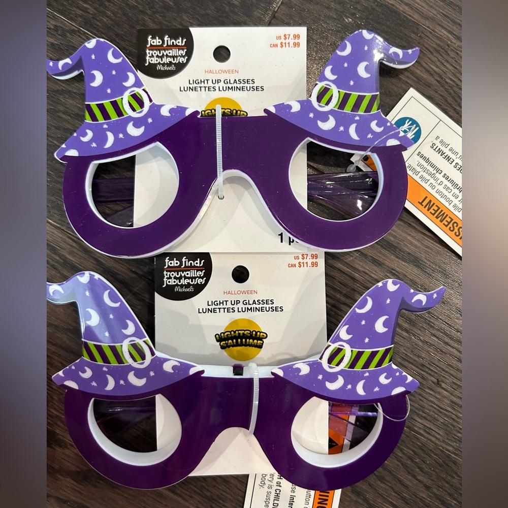 Purple Witch Hat Halloween Glasses NWT